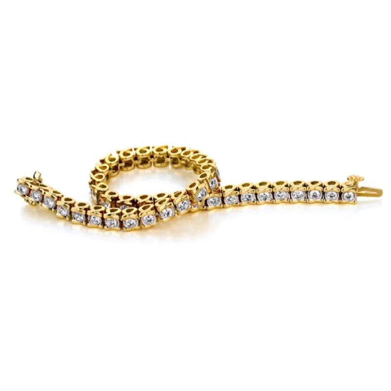 polished rose twist bracelet-1/2 CTW Diamond 7-inch Tennis Bracelet in 10KT Yellow Gold