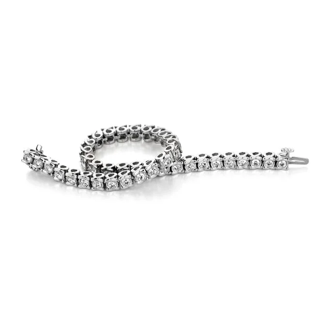 adjustable talon bracelet-1/2 CTW Diamond 8-inch Tennis Bracelet in 10KT White Gold