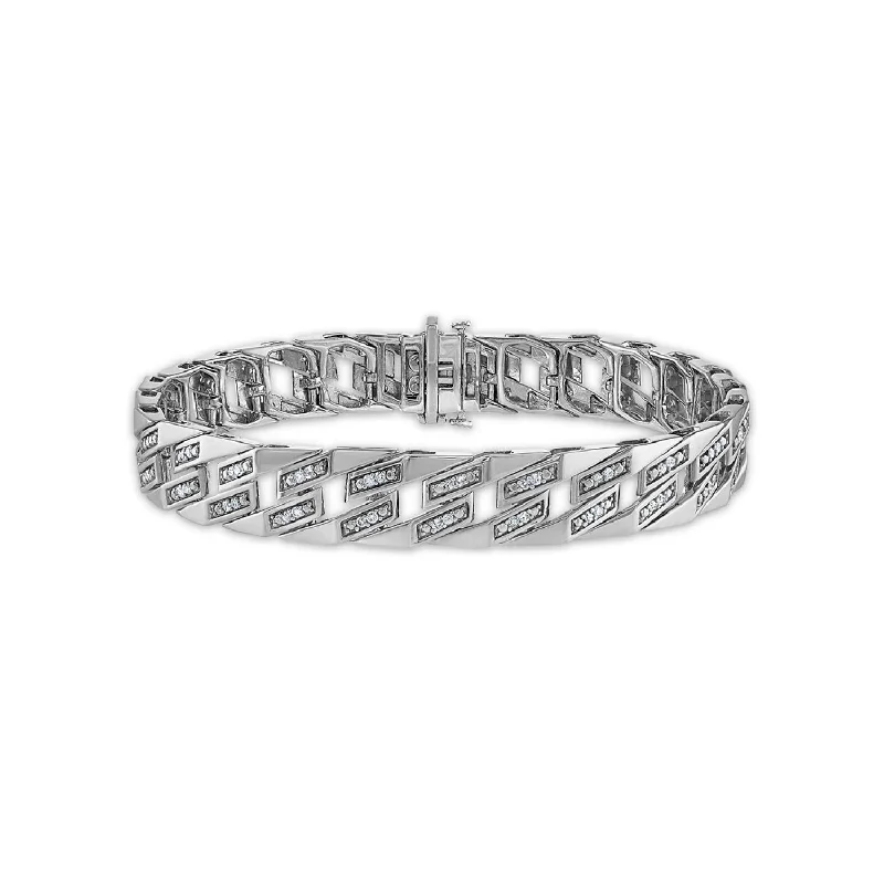 gothic-inspired crow bracelet-1 CTW Diamond Fashion 8.5-inch Bracelet in Rhodium Plated Sterling Silver