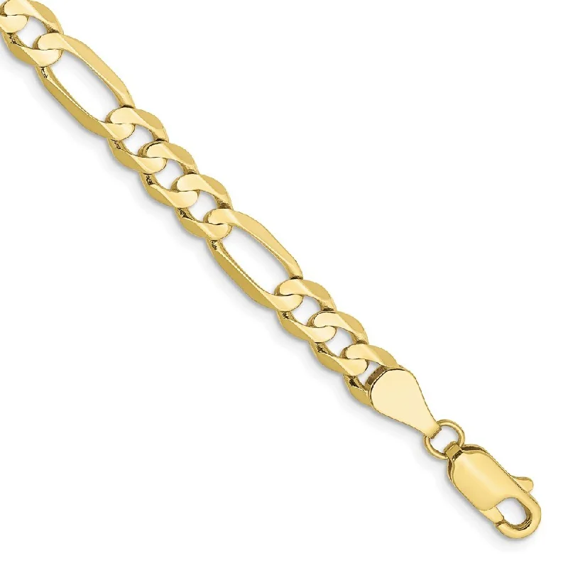 minimalist peak bracelet-10k Yellow Gold 5.5mm Light Concave Figaro Chain Bracelet, 7"