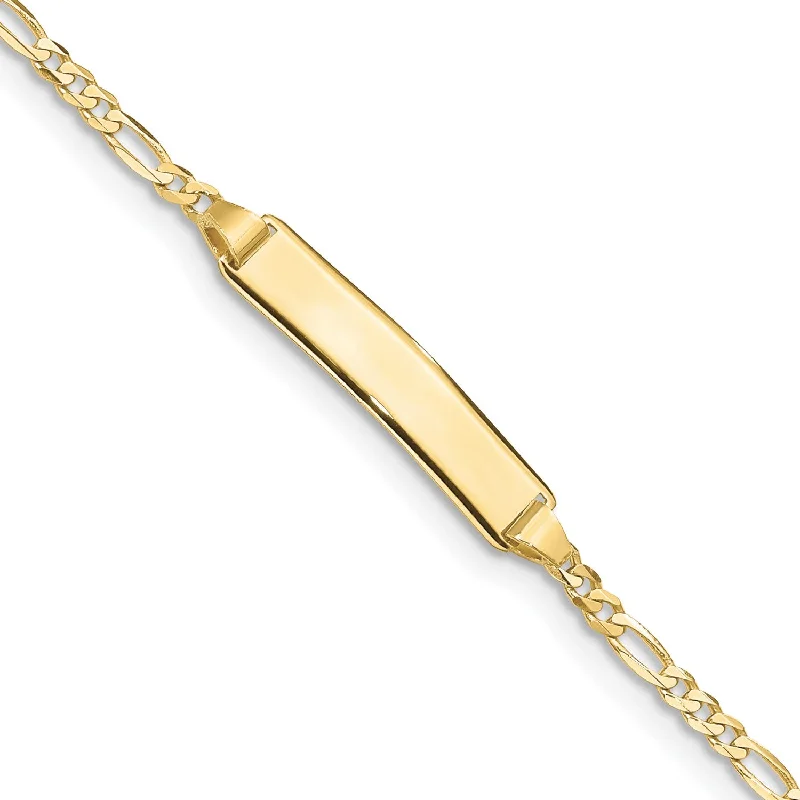 bold hexagon sapphire bracelet-10KT Yellow Gold 6" 5MM Childrens Figaro ID Bracelet