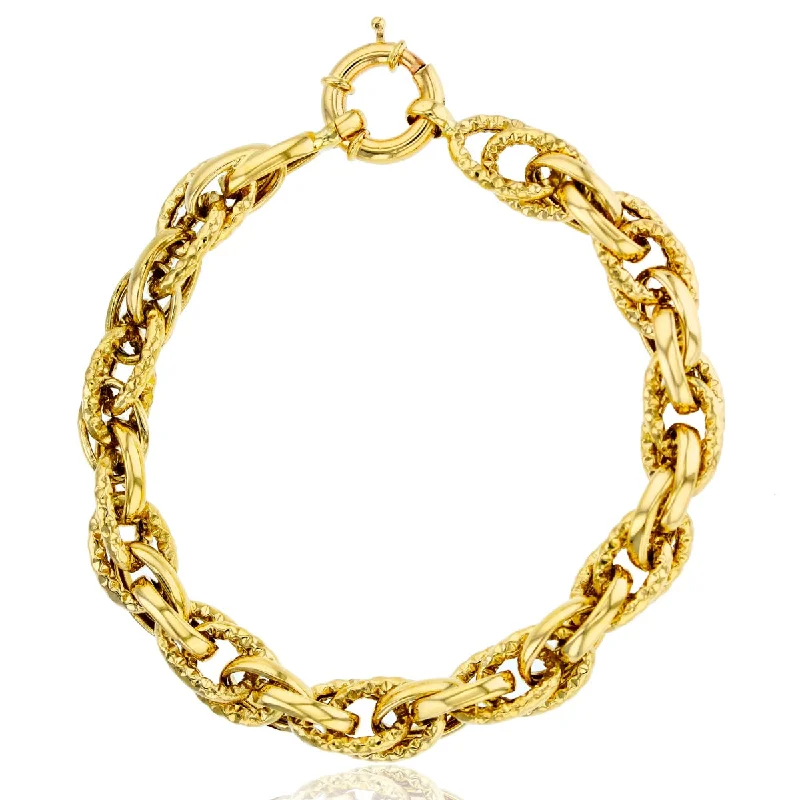 artisan-crafted gold bracelet-10KT Yellow Gold 7.5-inch 7.5MM Fancy Bracelet