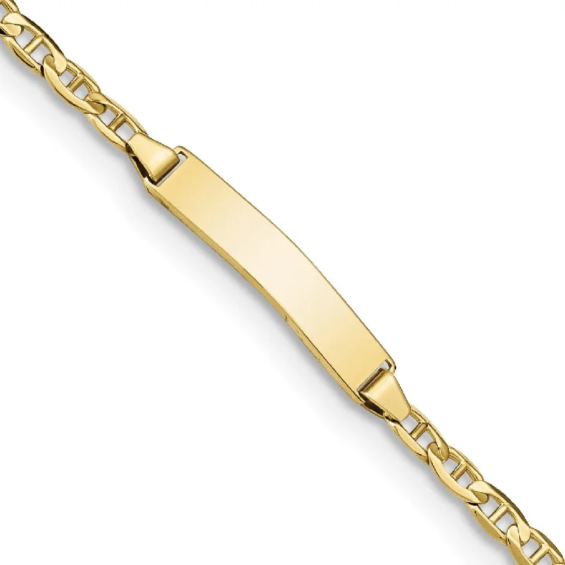 modern sleek crest bracelet-10KT Yellow Gold 7-inch 4.01MM Anchor Link ID Bracelet