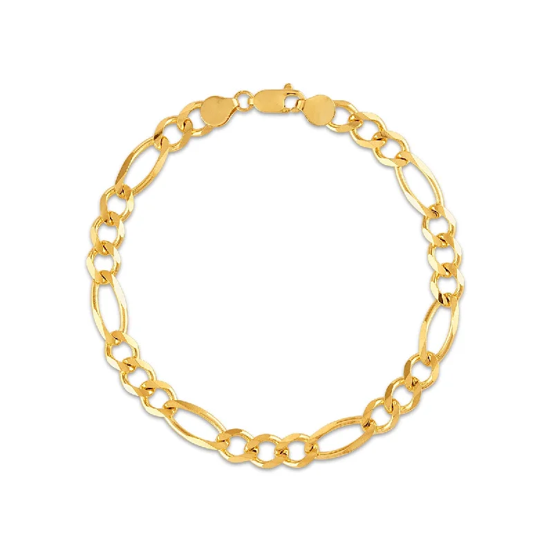 boho-inspired alexandrite bracelet-10KT Yellow Gold 8.5-inch 6.65MM Figaro Bracelet