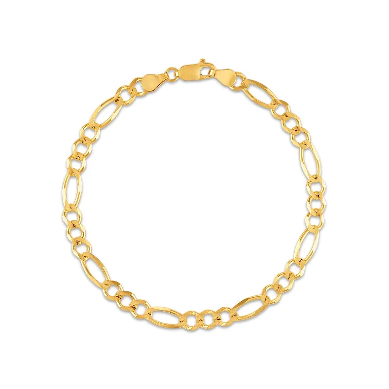 antiqued gold chain bracelet-10KT Yellow Gold 8.5-inch 5.35MM Figaro Bracelet