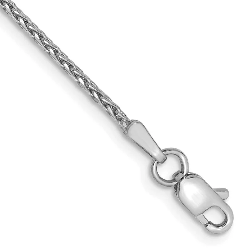 engraved bond chain bracelet-14k White Gold 1.5mm Diamond-Cut Parisian Wheat Chain Bracelet, 6"