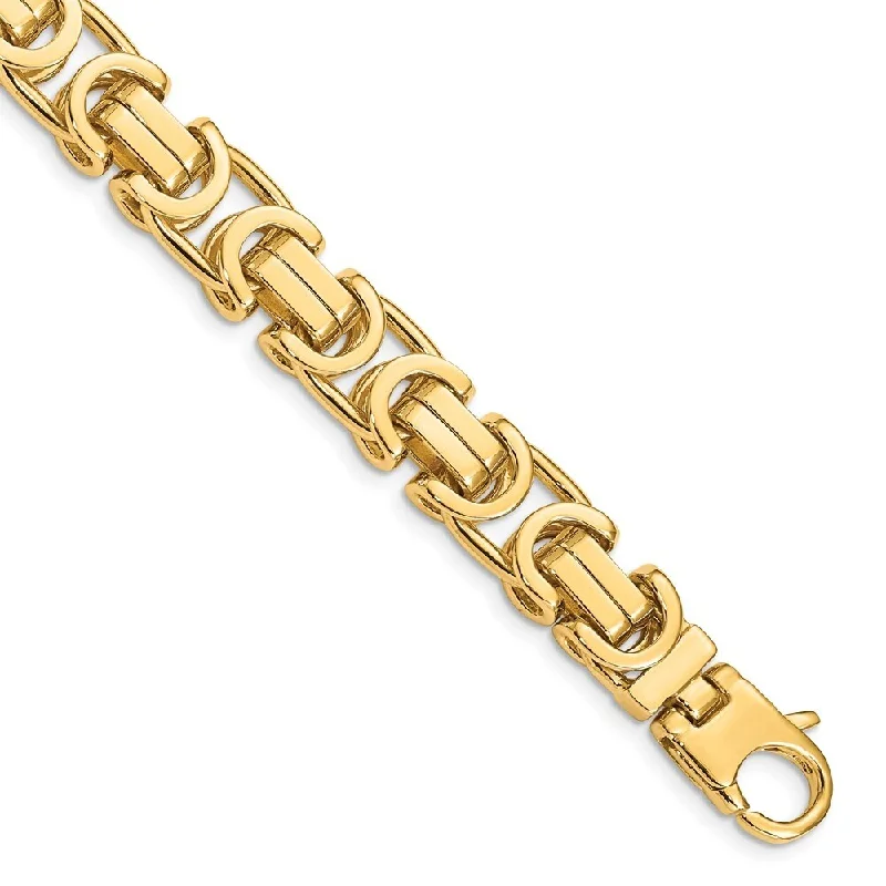 adjustable flame bracelet-14k Yellow Gold 10.1mm Hand-polished Fancy Link Bracelet, 8.5"