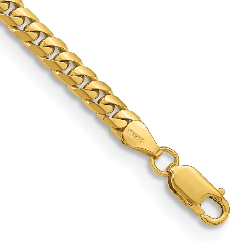 gothic-inspired dragon bracelet-14k Yellow Gold 5mm Solid Miami Cuban Chain Bracelet, 7"