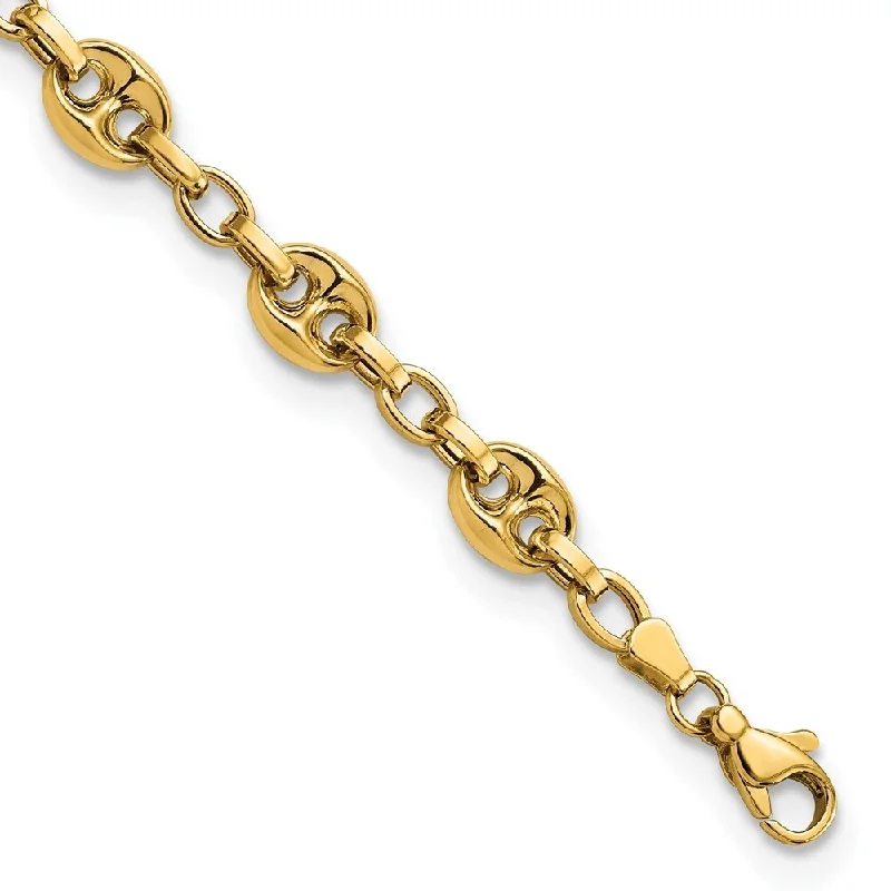 vintage-style alexandrite bracelet-14k Yellow Gold Fancy Link Bracelet, 7.75" (W-8.42mm)