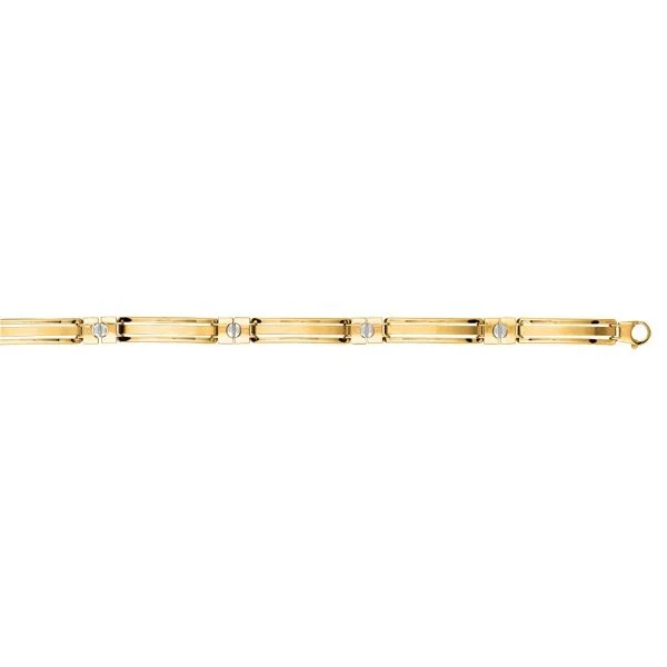 bohemian arrowhead bracelet-14KT White and Yellow Gold 8.25-inch Bracelet