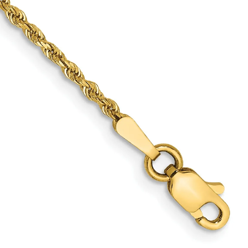 bold sapphire ridge bracelet-14KT Yellow Gold 7-inch 1.5MM Diamond-cut Lobster Clasp Rope Bracelet