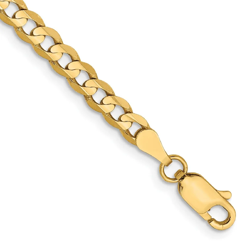 bold sapphire ridge bracelet-14KT Yellow Gold 7-inch 3.8MM Lobster Clasp Curb Bracelet