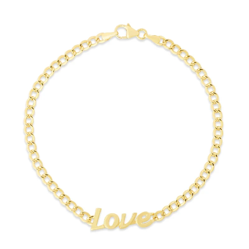 modern fused-chain bracelet-14KT Yellow Gold 7-inch Love Bracelet