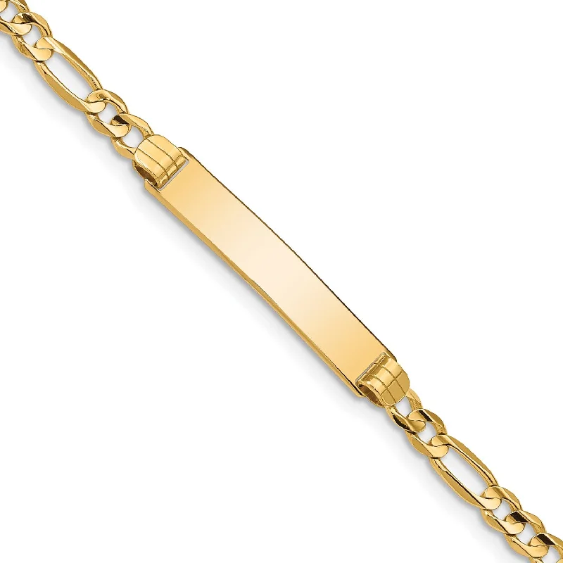 bohemian crest bracelet-14KT Yellow Gold 8-inch 4.8MM Figaro ID Bracelet