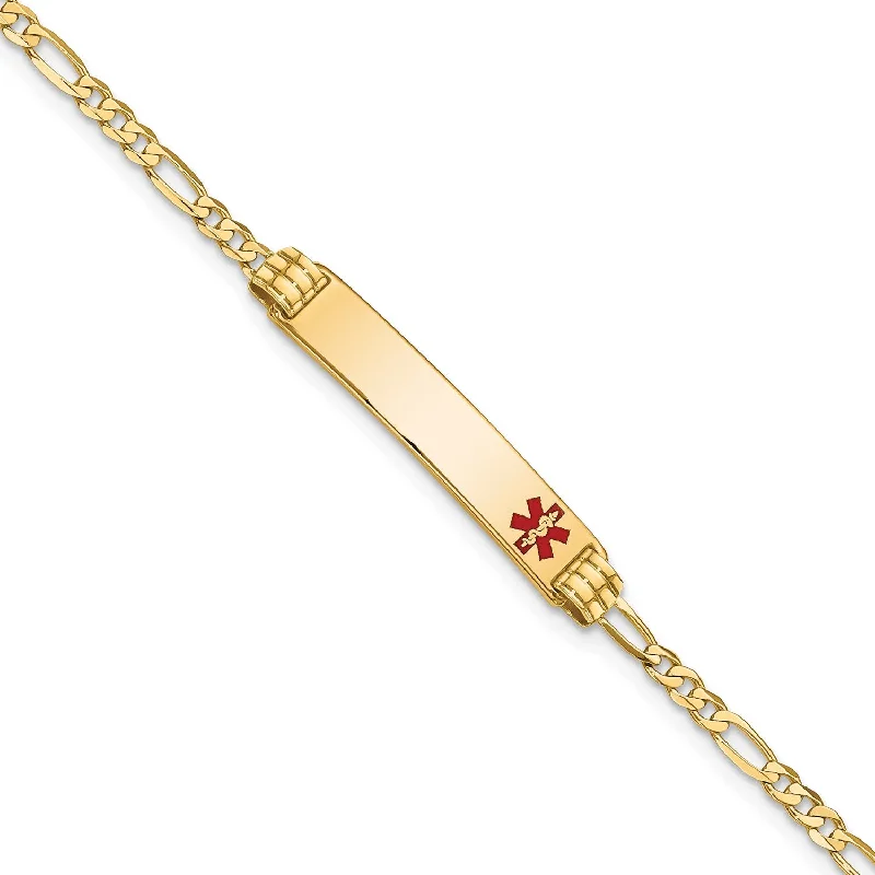 adjustable arch bracelet-14KT Yellow Gold 8-inch 5.5MM Medical Figaro ID Bracelet