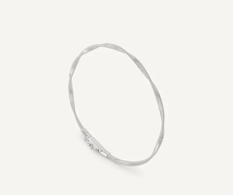 adjustable peak bracelet-18K White Gold Twisted Coil Bracelet