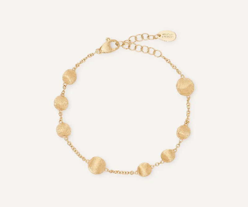 engraved unity cuff bracelet-18K Yellow Gold Bead Bracelet