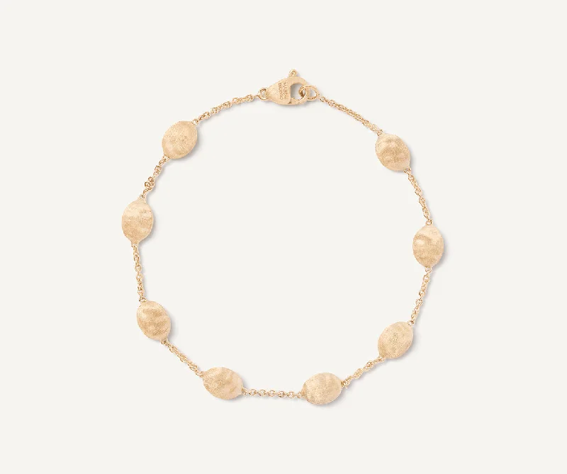 polished bronze chain bracelet-18K Yellow Gold Medium Bean Bracelet