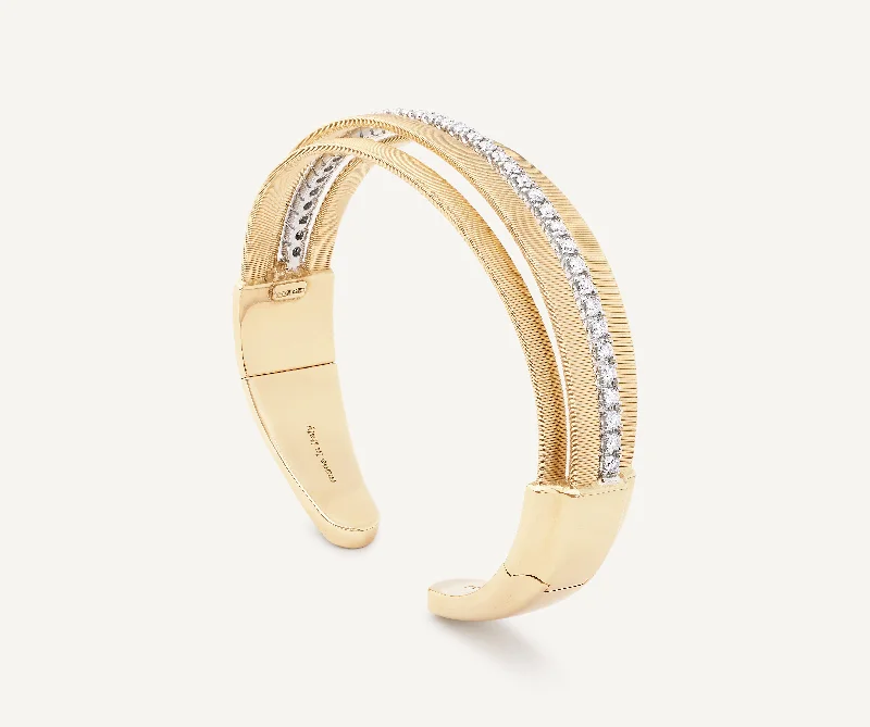 engraved pledge cuff bracelet-18K Yellow Gold Multi-Strand Statement Cuff