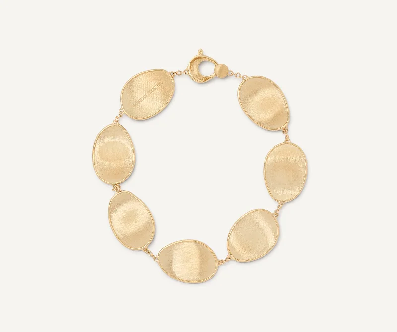 polished silver orbit bracelet-18K Yellow Gold Petal Bracelet