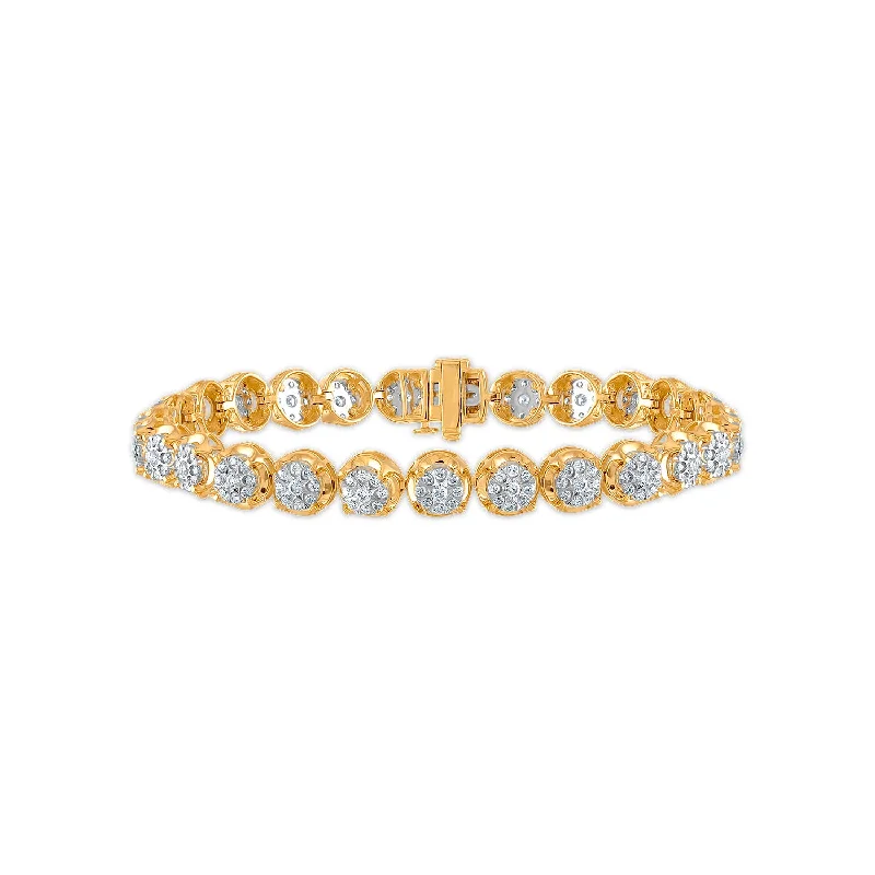 nature-themed peak bracelet-2 CTW Diamond 7.25-inch Tennis Bracelet in 10KT White and Yellow Gold