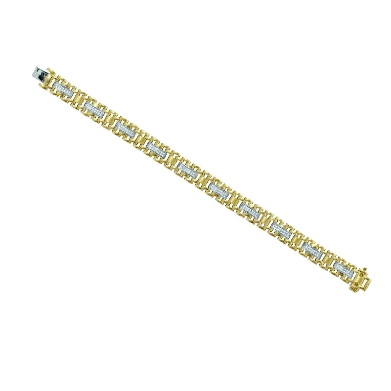 vintage-style kunzite bracelet-3/4 CTW Diamond Rolex-look 8.5-inch Bracelet in 10KT Yellow Gold