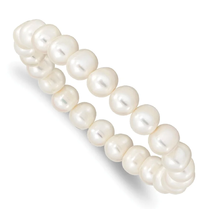 bold hexagon sapphire bracelet-8MM Pearl 7.5-inch Stretch Bracelet