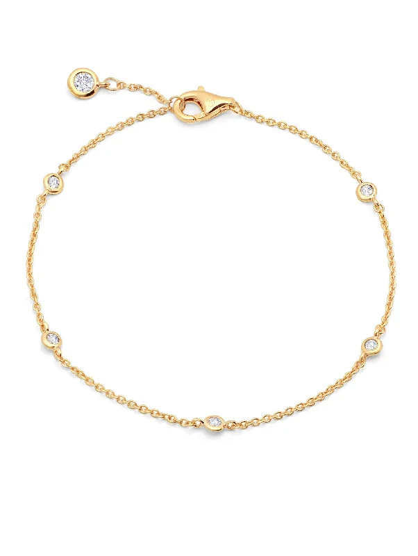 minimalist crest bracelet-Bezel Bracelet Finished in 18kt Yellow Gold