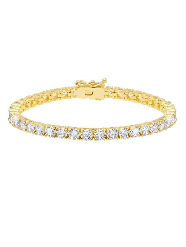 boho-inspired spinel bracelet-Classic Large Brilliant Tennis Bracelet in Gold