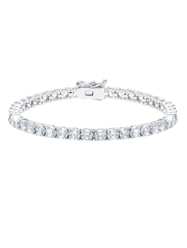 art deco kunzite bracelet-Classic Large Brilliant Tennis Bracelet Finished in Pure Platinum