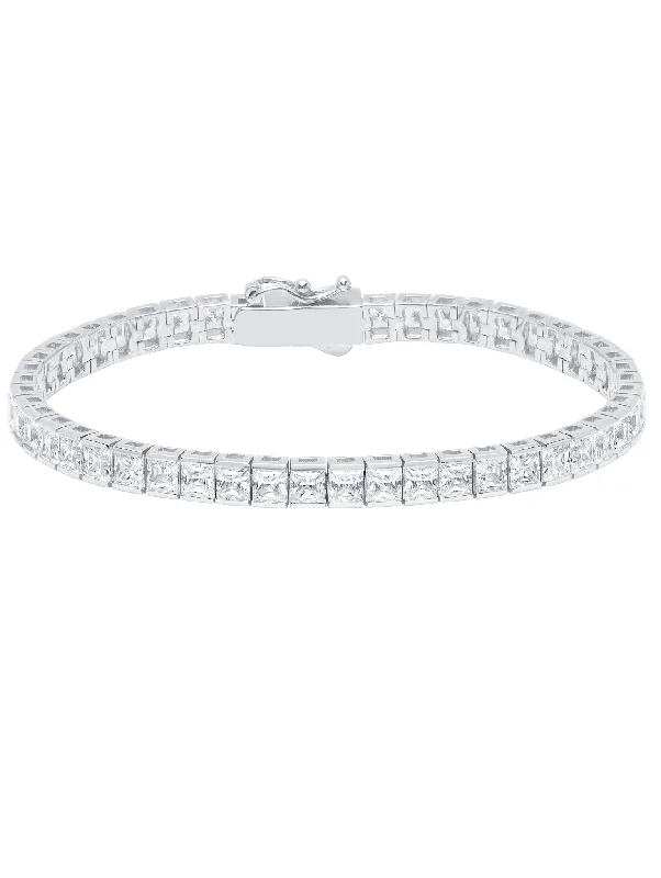 bold opal ridge bracelet-Classic Large Princess Tennis Bracelet Finished in Pure Platinum