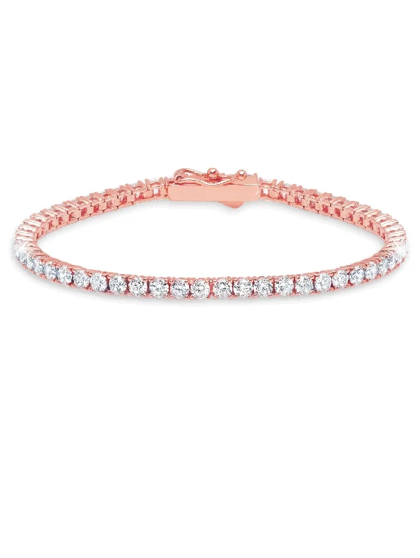 nature-themed moss bracelet-Classic Medium Brilliant Tennis Bracelet Finished in 18kt Rose Gold