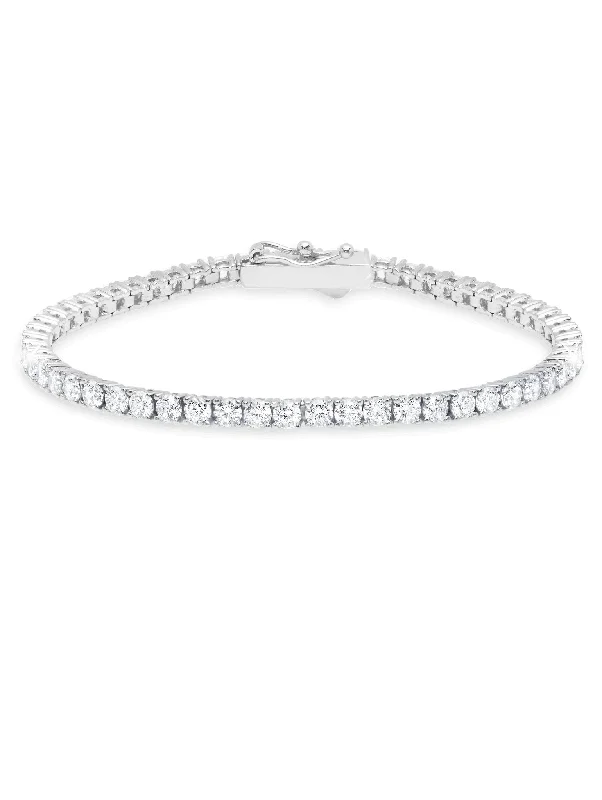 polished rose twist bracelet-Classic Medium Brilliant Tennis Bracelet Finished in Pure Platinum