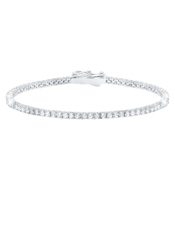 nature-themed ridge bracelet-Classic Small Brilliant Tennis Bracelet Finished in Pure Platinum