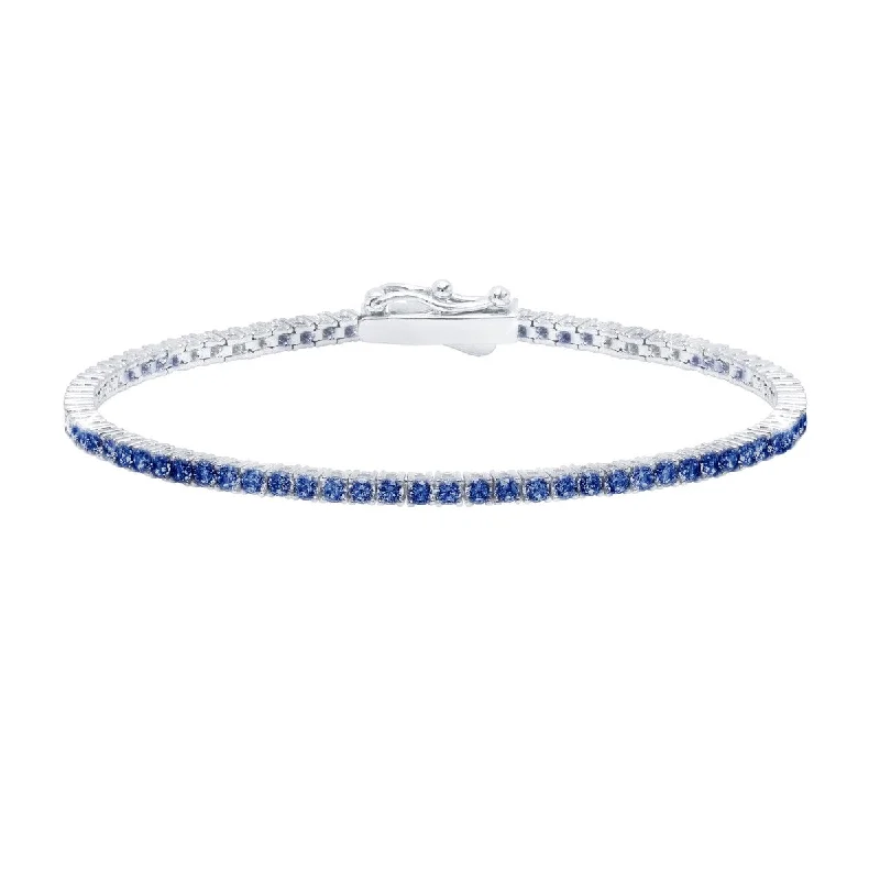 boho-inspired agate bracelet-Crislu Platinum Plated Sterling Silver 2MM Cubic Zirconia 7-inch Tennis Bracelet