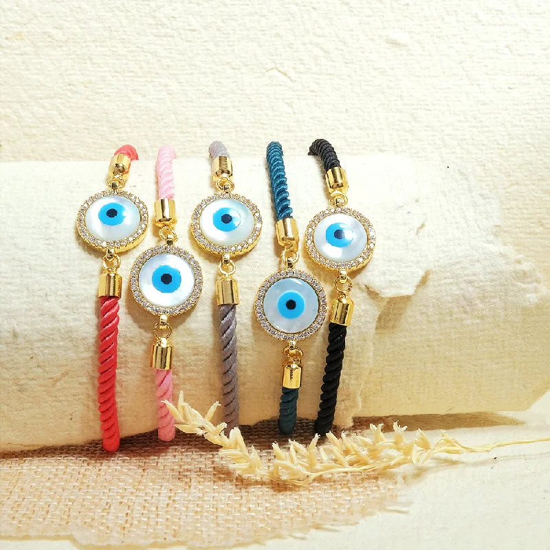 bold peridot cluster bracelet-Evil Eye Bracelet - Threads