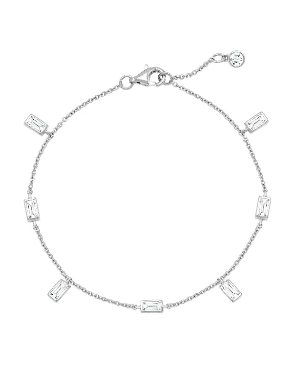 adjustable arch bracelet-Prism Baguette Bracelet Finished in Pure Platinum