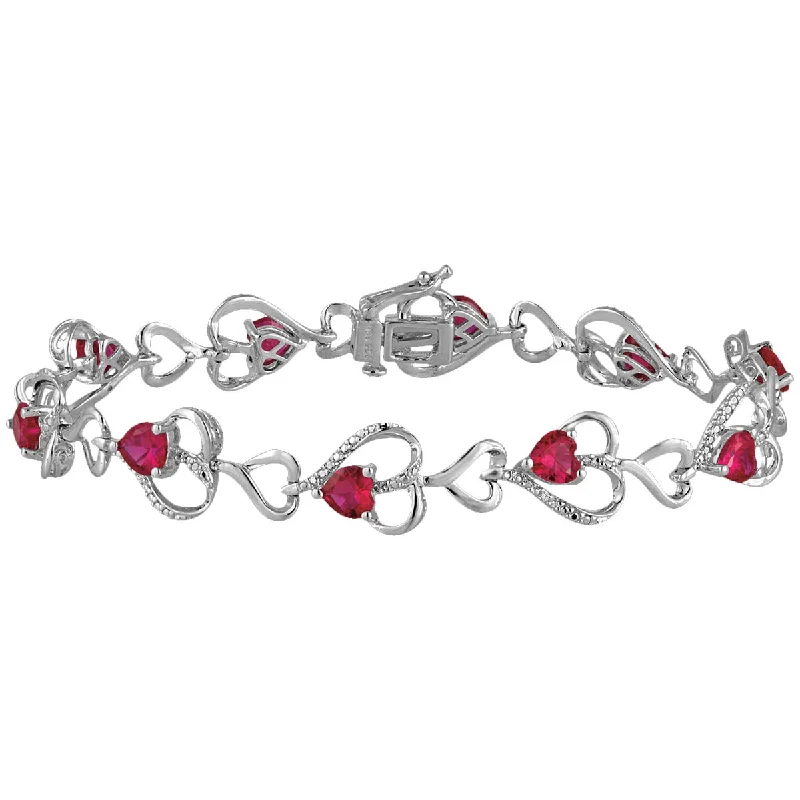 bold topaz ridge bracelet-Ruby and Diamond 7.5-inch Bracelet in Sterling Silver