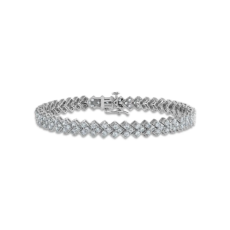 raw spinel statement bracelet-Signature EcoLove 4 CTW Lab Grown Diamond 7.25-inch Tennis Bracelet in 14KT White Gold