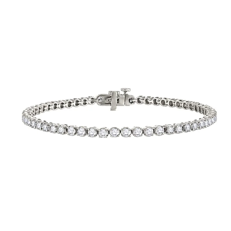 gothic-inspired hawk bracelet-Signature EcoLove 5 CTW Lab Grown Diamond 7-inch Tennis Bracelet in Platinum