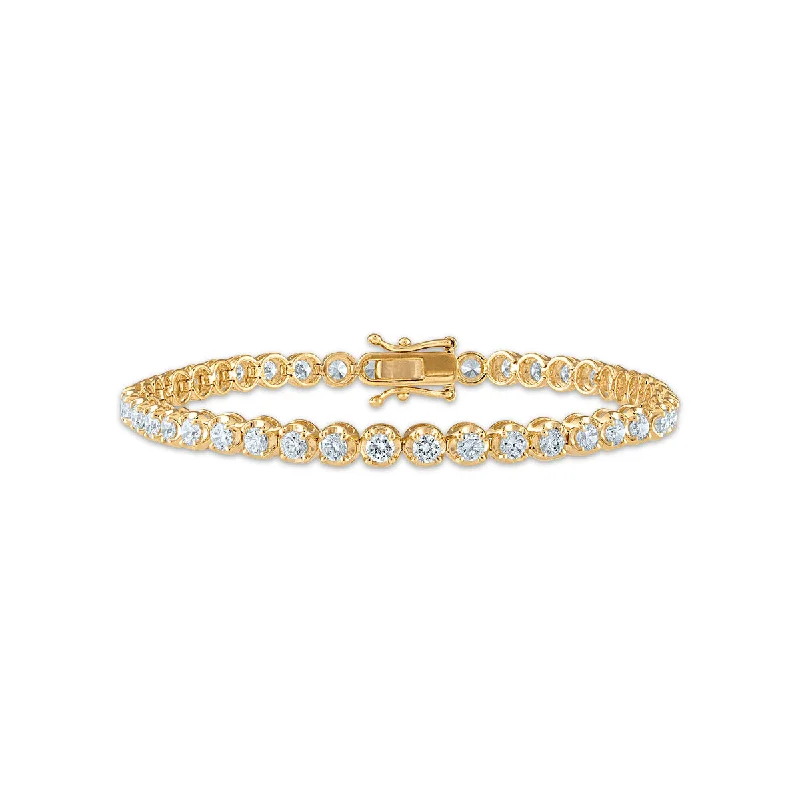 raw kunzite accent bracelet-Signature EcoLove 6 CTW Diamond Tennis 7.25-inch Bracelet in 14KT Yellow Gold