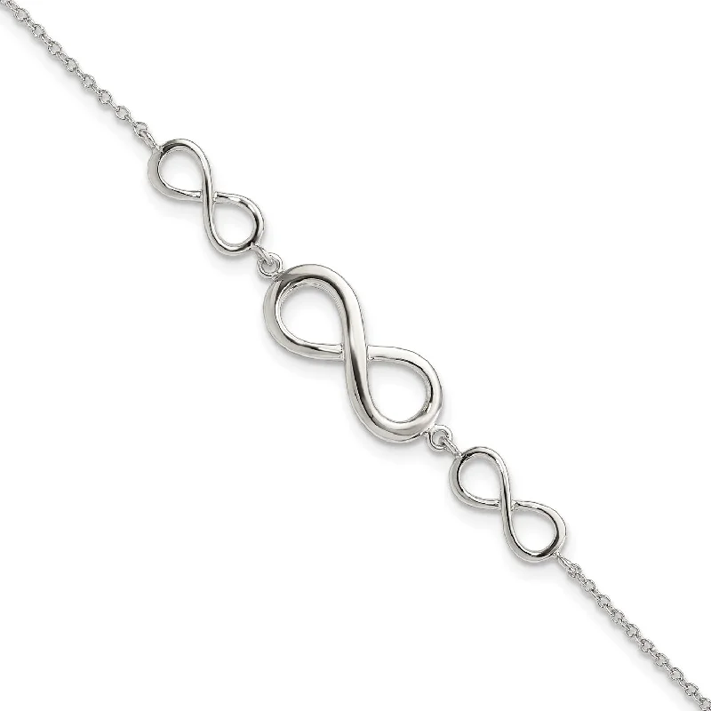 engraved trust chain bracelet-Sterling Silver 7.25-inch Infinity Bracelet