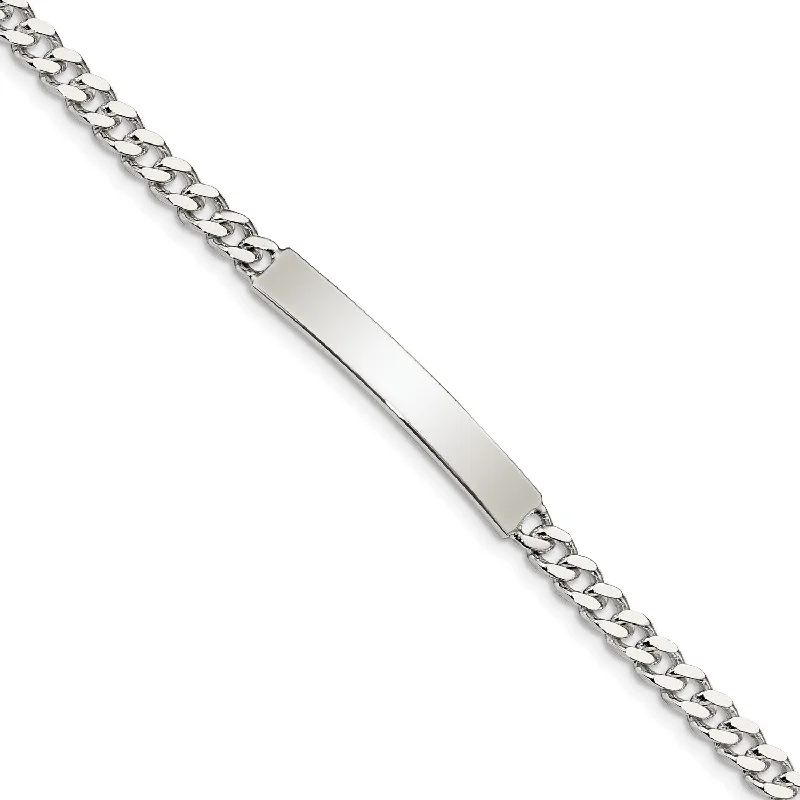 minimalist talon bracelet-Sterling Silver 7" 5MM Lobster Clasp Curb ID Bracelet