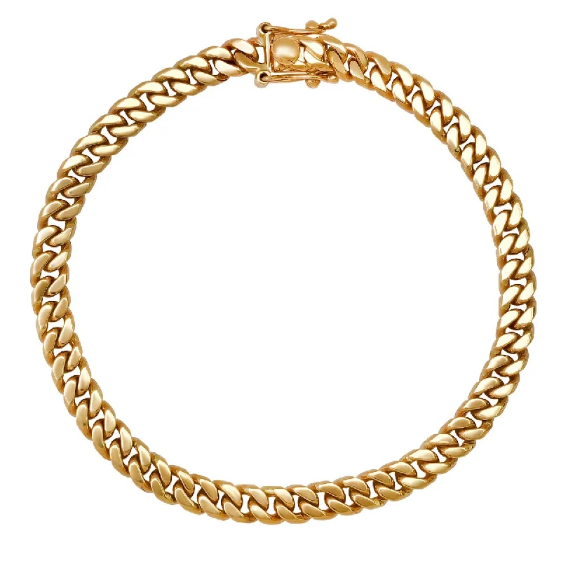 nature-themed fern bracelet-Titán by Adrian Gonzalez 8-inch Cuban Link Bracelet in 14KT Gold