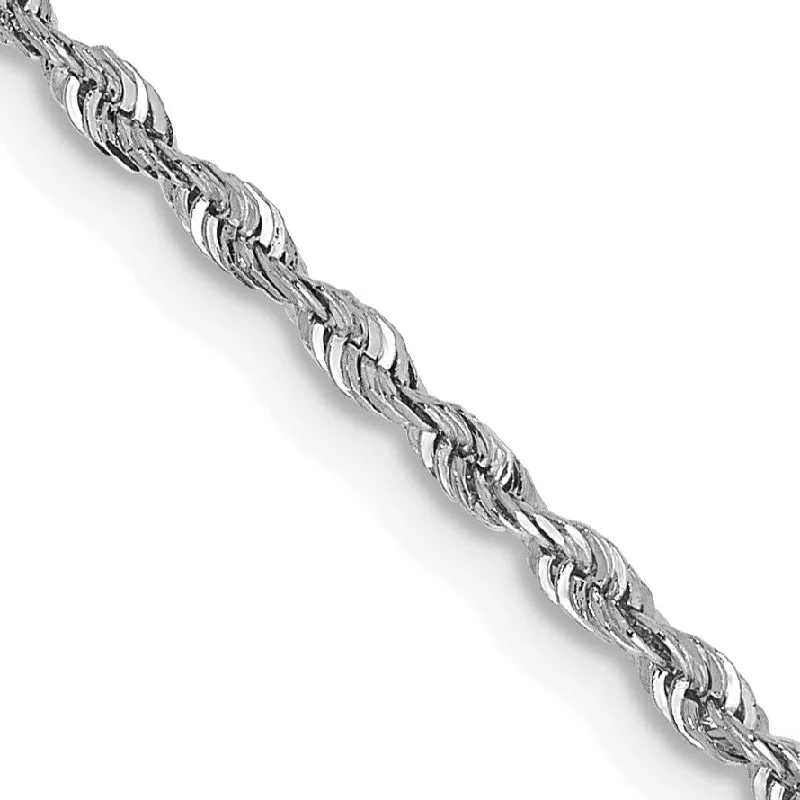 artisan-crafted platinum necklace-10KT White Gold 18-inch 1.85MM Diamond-cut Rope Chain