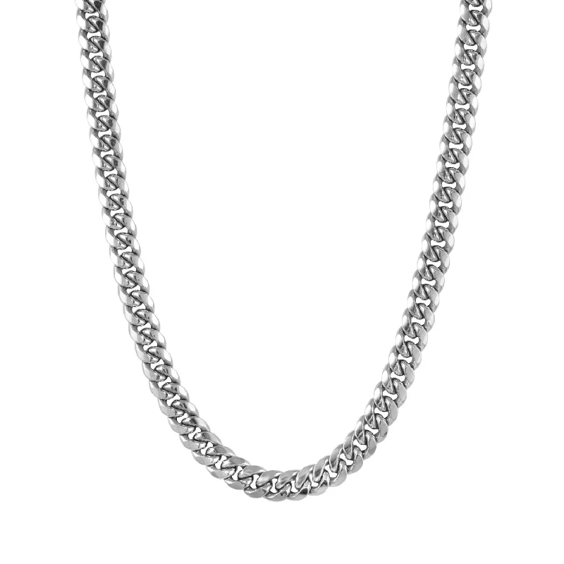 gothic-inspired phoenix necklace-10KT White Gold 24-inch 5.5MM Cuban Link Chain