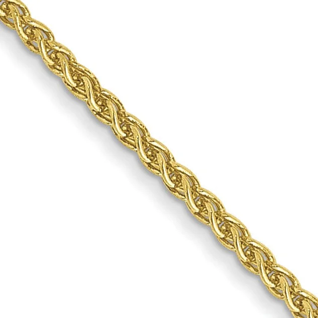 engraved pledge pendant necklace-10KT Yellow Gold 16-inch 1MM Lobster Clasp Diamond-cut Spiga Link Chain