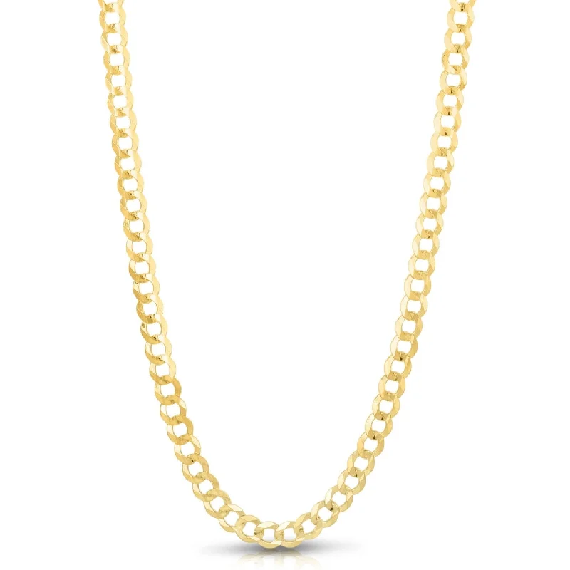 modern sleek ridge necklace-10KT Yellow Gold 24-inch 7MM Curb Chain