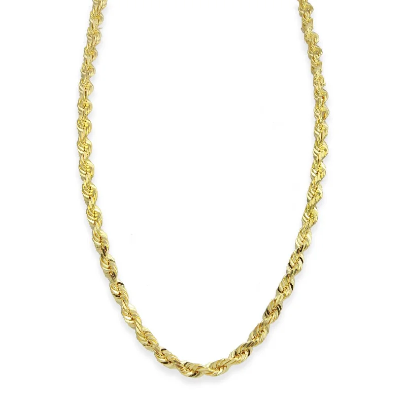 modern fused-chain necklace-10KT Yellow Gold 26-inch 3.8MM Rope Chain