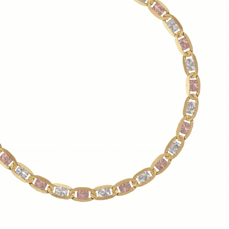 minimalist arch pendant necklace-14KT Gold Tri-Color 24-inch 2.75MM Valentino Chain